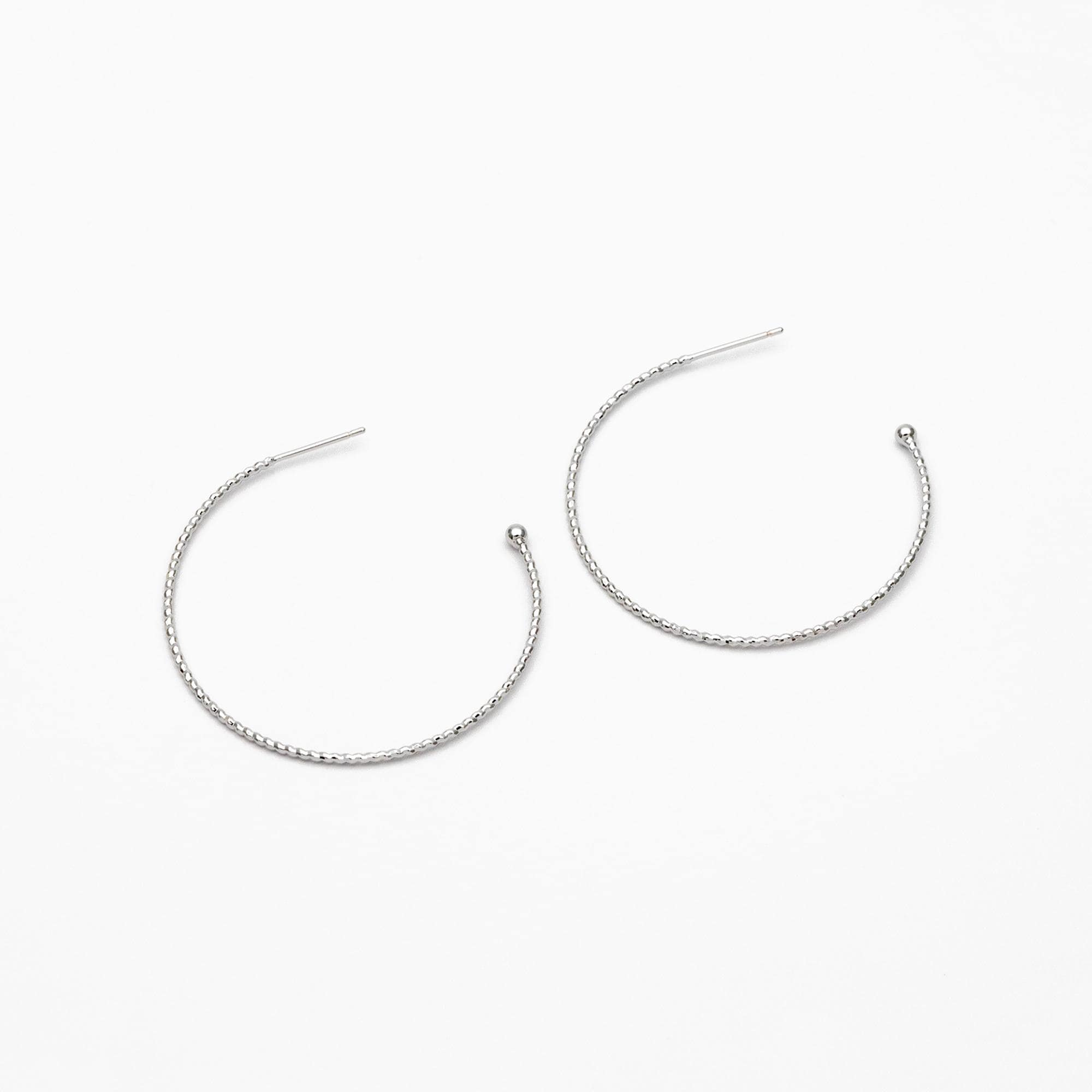 10pcs Large Circle Stud Earrings, Gold/ Rhodium plated Geometric Hoop Earring, 40/ 48mm (GB-1261)